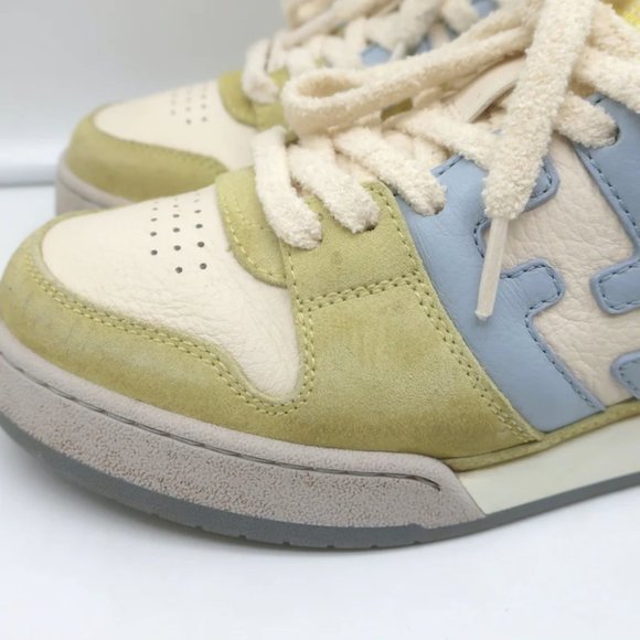Fendi Match Sneakers Yellow Suede & Light Blue Leather Size 38 - Picture 7 of 12
